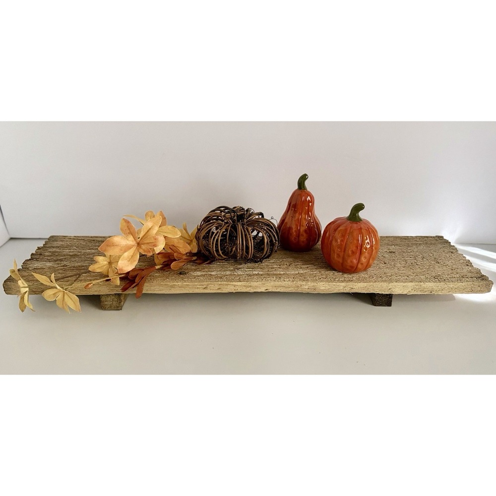 Vintage Rustic Decor Reclaimed Wood Pedestal Tray Riser Handmade Farmhouse